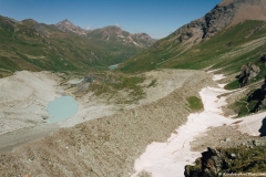 Vue sur la moraine du Glacier de Moiry (29 juillet 2018)