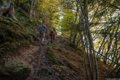 Petit passage escarpé pour rejoindre les Meulières de Grande Gueule (14 octobre 2017)