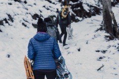 Le chemin se fait plus raide pour atteindre le Col de la Frête (25 décembre 2019)